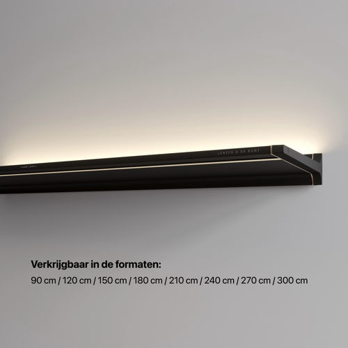 Shelf 1-GC 90cm Zwart Satin 16W 2700-4000K down / RGBW up